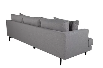 Sofia 3-seter Lav Sofa med Løse Puter i Stoff - Grå - Møbler - Sofaer - 3 seter sofa