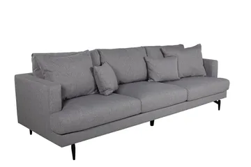 Sofia 3-seter Lav Sofa med Løse Puter i Stoff - Grå - Møbler - Sofaer - 3 seter sofa