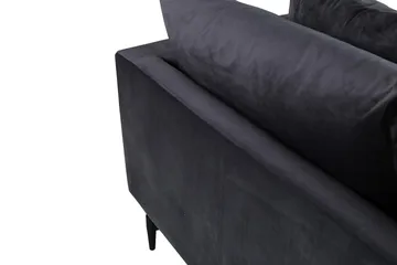 Sofia 3-seter Lav Sofa med Løse Puter i Fløyel - Grå - Møbler - Sofaer - 3 seter sofa