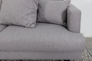 Sofia 3-seter Lav Sofa med Løse Puter i Stoff - Grå - Møbler - Sofaer - 3 seter sofa