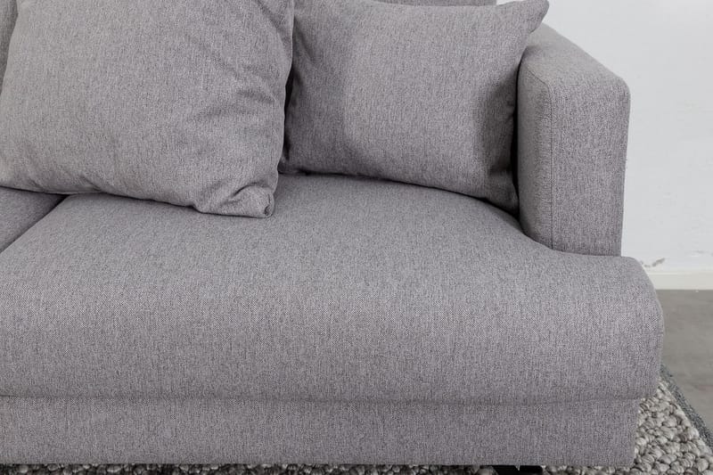 Sofia 3-seter Lav Sofa med Løse Puter i Stoff - Grå - Møbler - Sofaer - 3 seter sofa