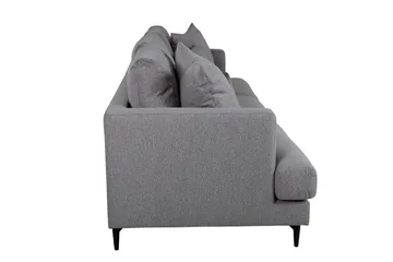 Sofia 3-seter Lav Sofa med Løse Puter i Stoff - Grå - Møbler - Sofaer - 3 seter sofa