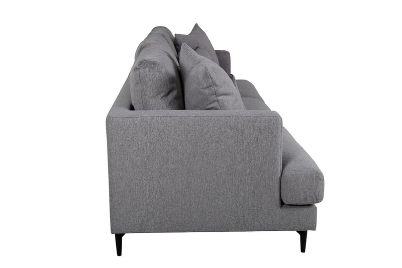 Sofia 3-seter Lav Sofa med Løse Puter i Stoff - Grå - Møbler - Sofaer - 3 seter sofa