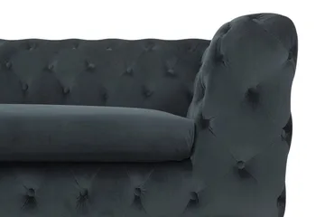 Sotra Dyp Chesterfield Fløyelssofa - Grå - Møbler - Sofaer - 3 seter sofa