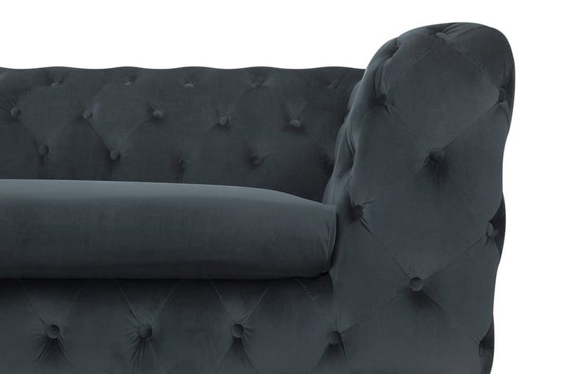 Sotra Dyp Chesterfield Fløyelssofa - Grå - Møbler - Sofaer - 3 seter sofa