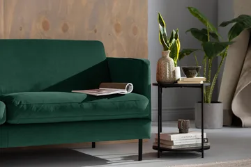 Teodin Fløyelssofa 3-seters - Grønn - Møbler - Sofaer - 3 seter sofa
