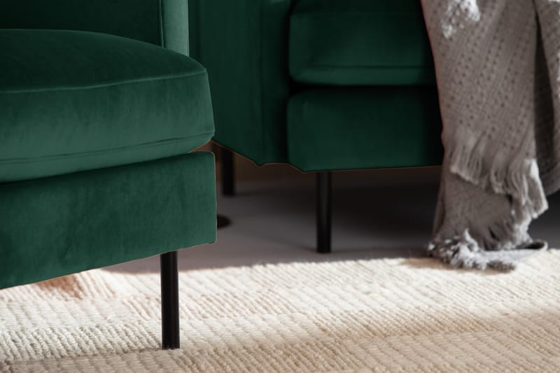 Teodin Fløyelssofa 3-seters - Grønn - Møbler - Sofaer - 3 seter sofa