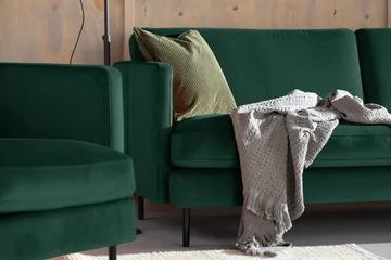 Teodin Fløyelssofa 3-seters - Grønn - Møbler - Sofaer - 3 seter sofa