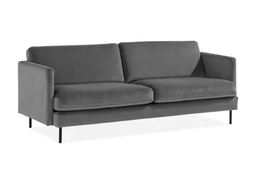 Teodin Fløyelssofa 3-seters - Lysegrå - Møbler - Sofaer - 3 seter sofa