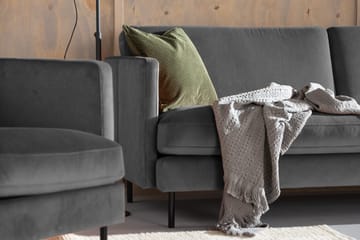 Teodin Fløyelssofa 3-seters - Lysegrå - Møbler - Sofaer - 3 seter sofa
