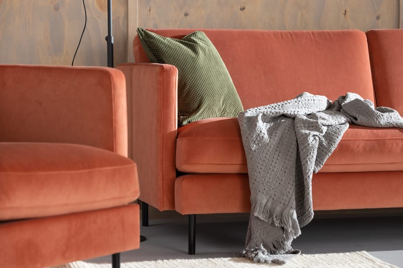 Teodin Fløyelssofa 3-seters - Rosa - Møbler - Sofaer - 3 seter sofa