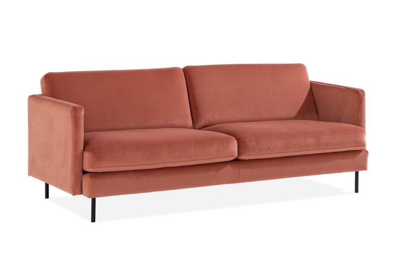 Teodin Fløyelssofa 3-seters - Rosa - Møbler - Sofaer - 3 seter sofa