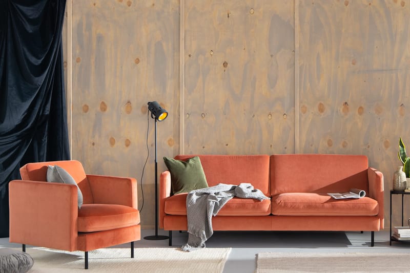 Teodin Fløyelssofa 3-seters - Rosa - Møbler - Sofaer - 3 seter sofa