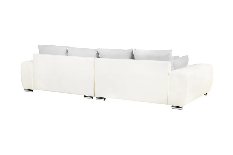 Torpo 3-seter Stor Dyp Sofa i Stoff med Kunstlærramme - Lysgrå - Møbler - Sofaer - 3 seter sofa