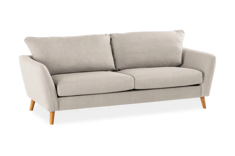 Trend 3-seter Sofa 218 cm med Buede Armlener i Stoff, Beige