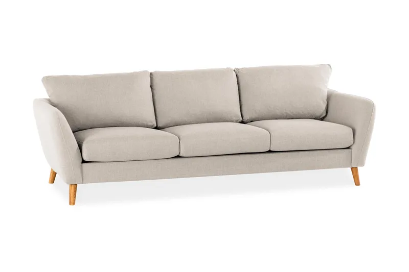 Trend 3-seter Sofa 218 cm med Buede Armlener i Stoff - Beige - Møbler - Sofaer - 3 seter sofa