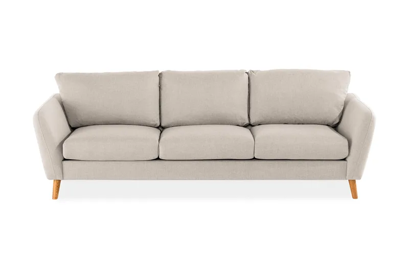 Trend 3-seter Sofa 218 cm med Buede Armlener i Stoff, Beige