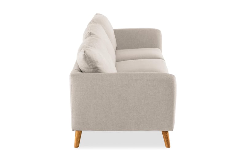Trend 3-seter Sofa 218 cm med Buede Armlener i Stoff - Beige - Møbler - Sofaer - 3 seter sofa