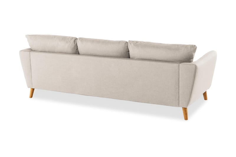 Trend 3-seter Sofa 218 cm med Buede Armlener i Stoff - Beige - Møbler - Sofaer - 3 seter sofa