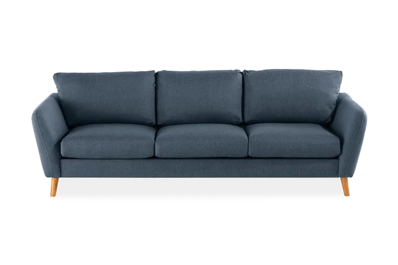 Trend 3-seter Sofa 218 cm med Buede Armlener i Stoff, Blå