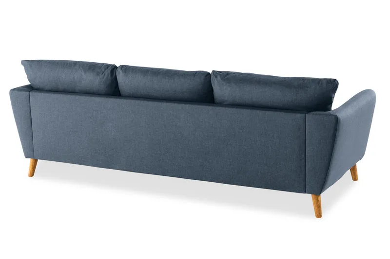 Trend 3-seter Sofa 218 cm med Buede Armlener i Stoff - Blå - Møbler - Sofaer - 3 seter sofa