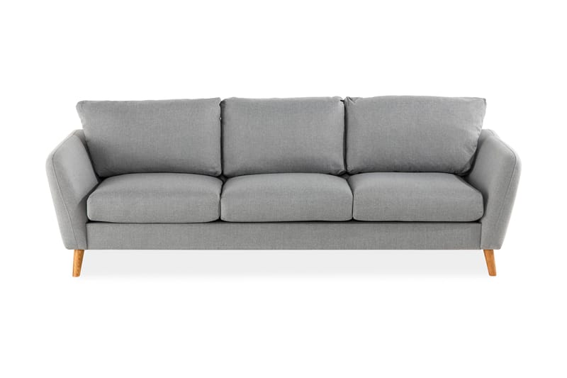 Trend 3-seter Sofa 218 cm med Buede Armlener i Stoff, Grå