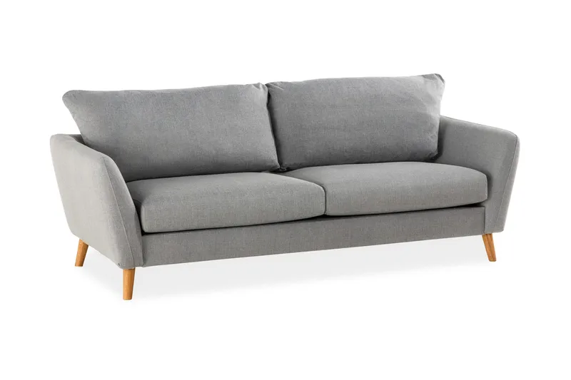 Trend 3-seter Sofa 218 cm med Buede Armlener i Stoff, Grå