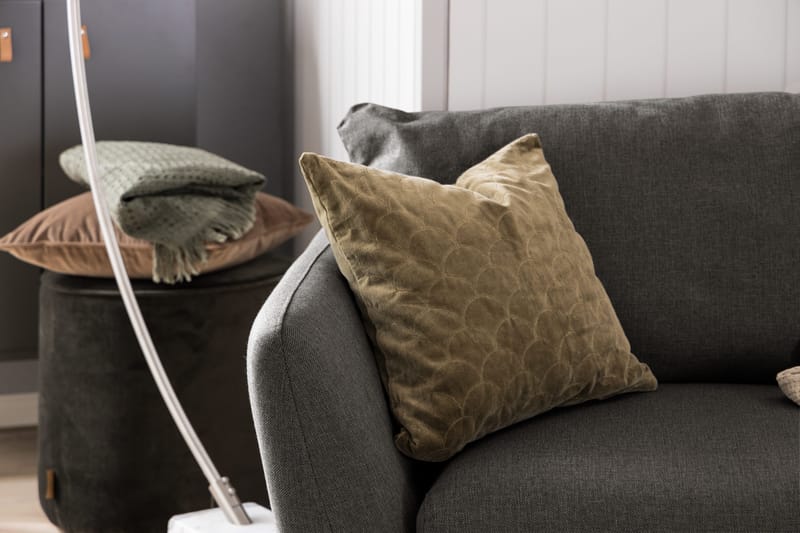 Trend 3-seter Sofa 218 cm med Buede Armlener i Stoff - Grå|Svart - Møbler - Sofaer - 3 seter sofa
