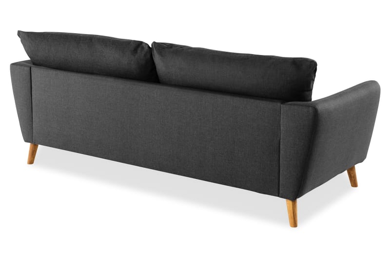 Trend 3-seter Sofa 218 cm med Buede Armlener i Stoff - Grå|Svart - Møbler - Sofaer - 3 seter sofa