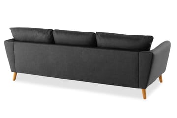 Trend 3-seter Sofa 218 cm med Buede Armlener i Stoff - Grå|Svart - Møbler - Sofaer - 3 seter sofa