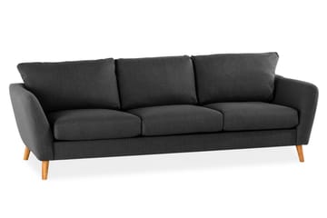 Trend 3-seter Sofa 218 cm med Buede Armlener i Stoff - Grå|Svart - Møbler - Sofaer - 3 seter sofa