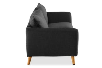 Trend 3-seter Sofa 218 cm med Buede Armlener i Stoff - Grå|Svart - Møbler - Sofaer - 3 seter sofa