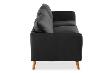 Trend 3-seter Sofa 218 cm med Buede Armlener i Stoff - Grå|Svart - Møbler - Sofaer - 3 seter sofa