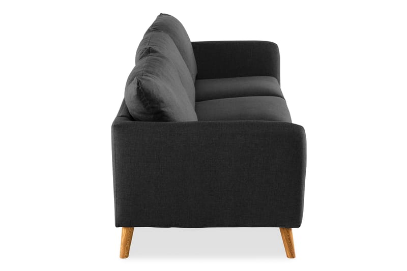 Trend 3-seter Sofa 218 cm med Buede Armlener i Stoff - Grå|Svart - Møbler - Sofaer - 3 seter sofa
