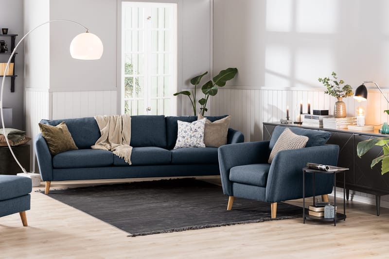 Trend 3-seters Stoffsofa - Blå - Møbler - Sofaer - 3 seter sofa