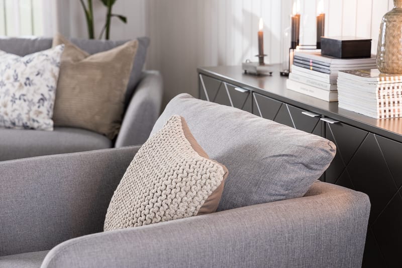 Trend 3-seters Stoffsofa - Lys grå - Møbler - Sofaer - 3 seter sofa