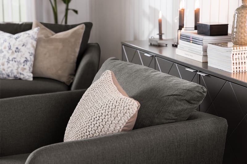Trend 3-seters Stoffsofa - Svart - Møbler - Sofaer - 3 seter sofa
