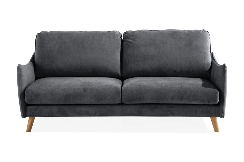 Trend Lyx 3-seter Sofa, Mørkegrå/Eik