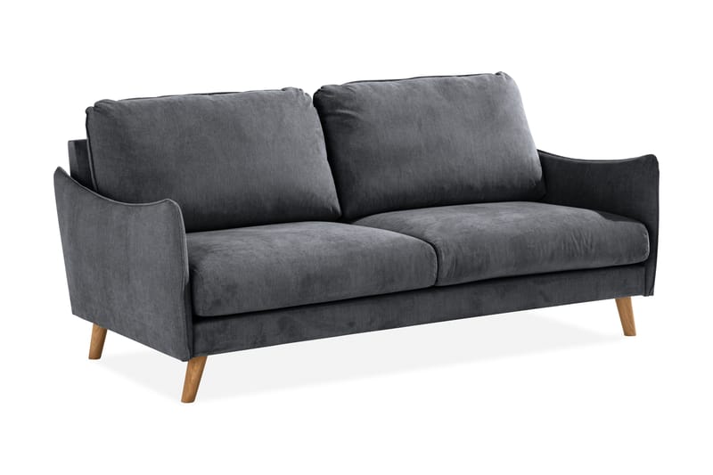 Trend Lyx 3-seter Sofa - Mørkegrå/Eik - Møbler - Sofaer - 3 seter sofa