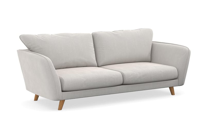 Trend Lyx 3-seters Fløyelssofa - Kremhvit - Møbler - Sofaer - 3 seter sofa