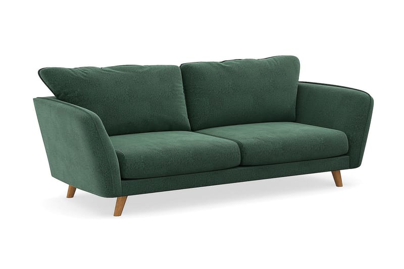 Trend Lyx 3-seters Fløyelssofa - Mørkegrønn - Møbler - Sofaer - 3 seter sofa