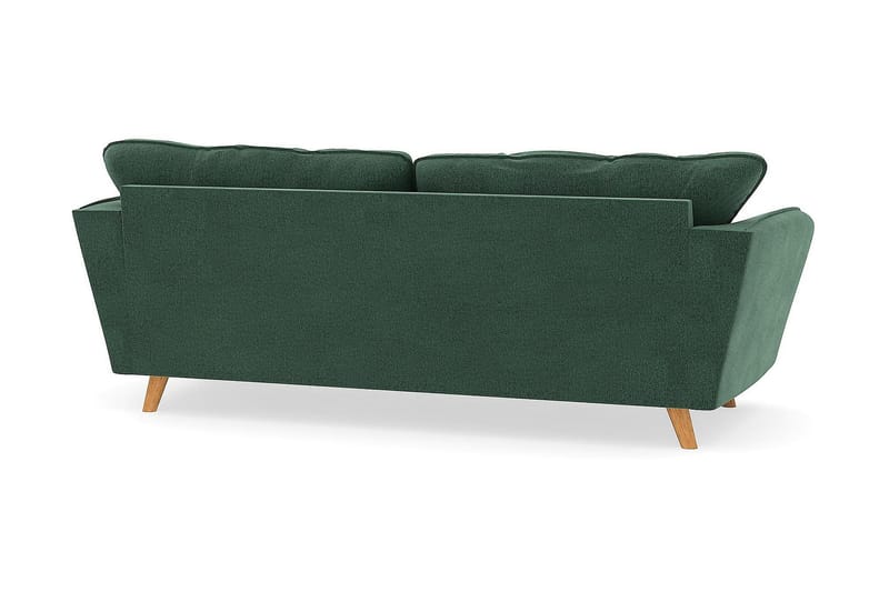 Trend Lyx 3-seters Fløyelssofa - Mørkegrønn - Møbler - Sofaer - 3 seter sofa
