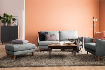 Trend Lyx 3-seters Stoffsofa - Grå - Møbler - Sofaer - 3 seter sofa