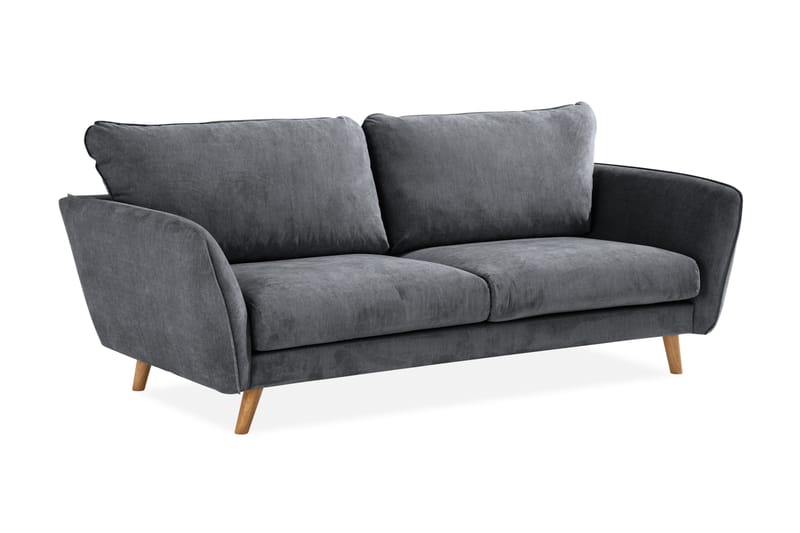 Trend Lyx 3-seters Stoffsofa - Mørk grå - Møbler - Sofaer - 3 seter sofa