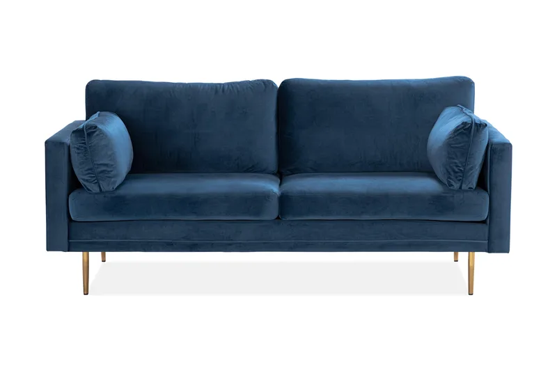 Vanlig sofa uten divan og sjeselong Bloom 3-seters sofa blå