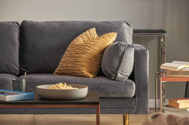 Vanlig sofa uten divan og sjeselong Bloom 3-seters sofa Lysegrå - Møbler - Sofaer - 3 seter sofa