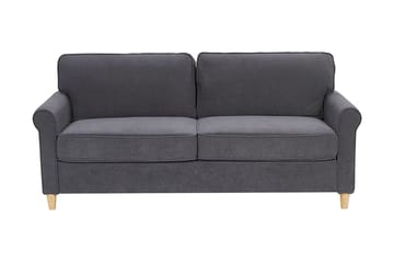 Warmoth Sofa med Rullearmlener i Stoff - Grå - Møbler - Sofaer - 3 seter sofa