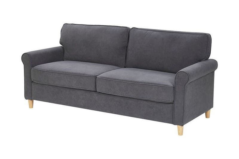 Warmoth Sofa med Rullearmlener i Stoff - Grå - Møbler - Sofaer - 3 seter sofa