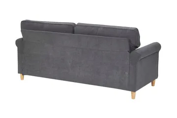 Warmoth Sofa med Rullearmlener i Stoff - Grå - Møbler - Sofaer - 3 seter sofa