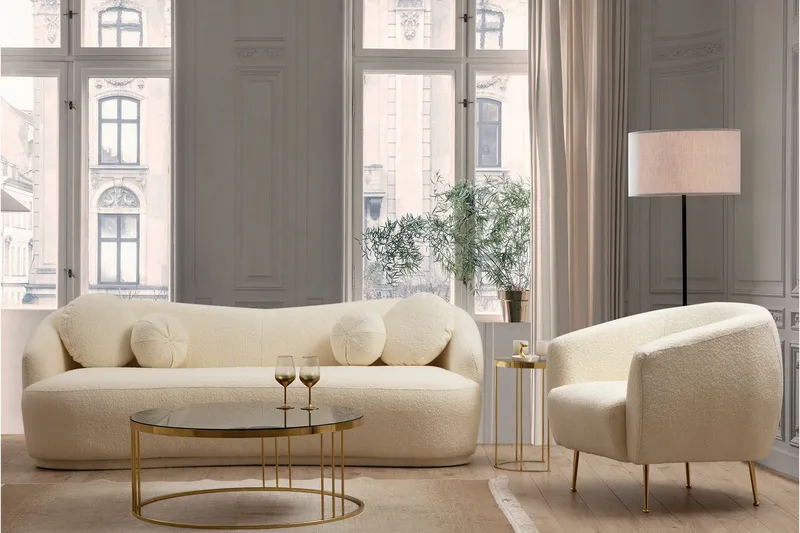 Yarrawonga Sofa 3-seters - Beige|Bouclé - Møbler - Sofaer - 3 seter sofa